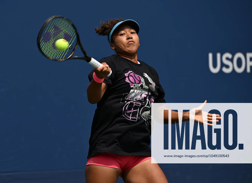 FLUSHING NY- AUGUST 24: Naomi Osaka is seen on the practice court at the USTA Billie Jean King National Tennis Center on August 24, 2024 in Flushing Queens.