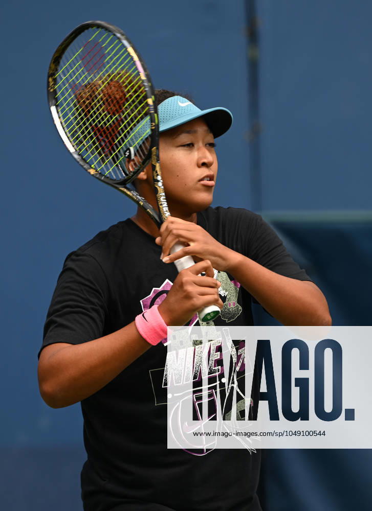 FLUSHING NY- AUGUST 24: Naomi Osaka is seen on the practice court at the USTA Billie Jean King National Tennis Center on August 24, 2024 in Flushing Queens.