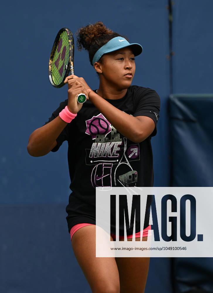 FLUSHING NY- AUGUST 24: Naomi Osaka is seen on the practice court at the USTA Billie Jean King National Tennis Center on August 24, 2024 in Flushing Queens.