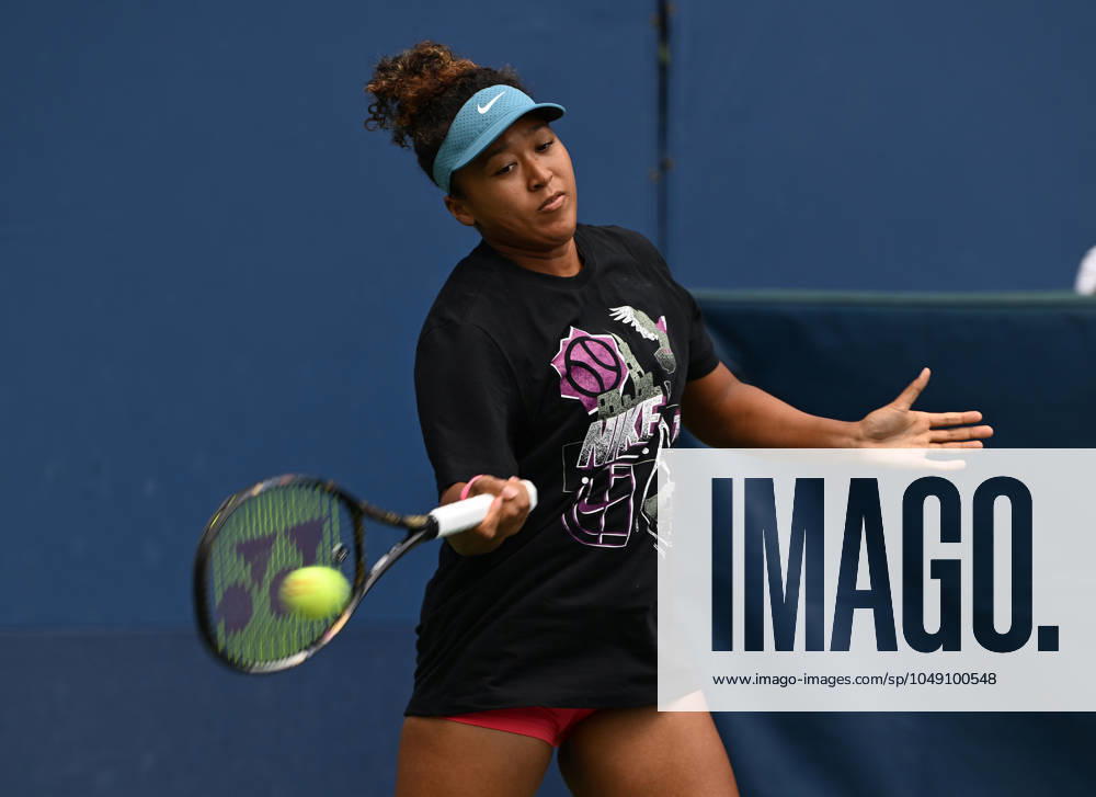 FLUSHING NY- AUGUST 24: Naomi Osaka is seen on the practice court at the USTA Billie Jean King National Tennis Center on August 24, 2024 in Flushing Queens.
