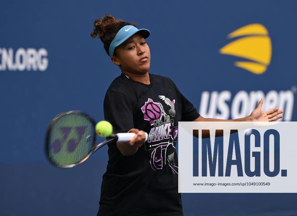 FLUSHING NY- AUGUST 24: Naomi Osaka is seen on the practice court at the USTA Billie Jean King National Tennis Center on August 24, 2024 in Flushing Queens.