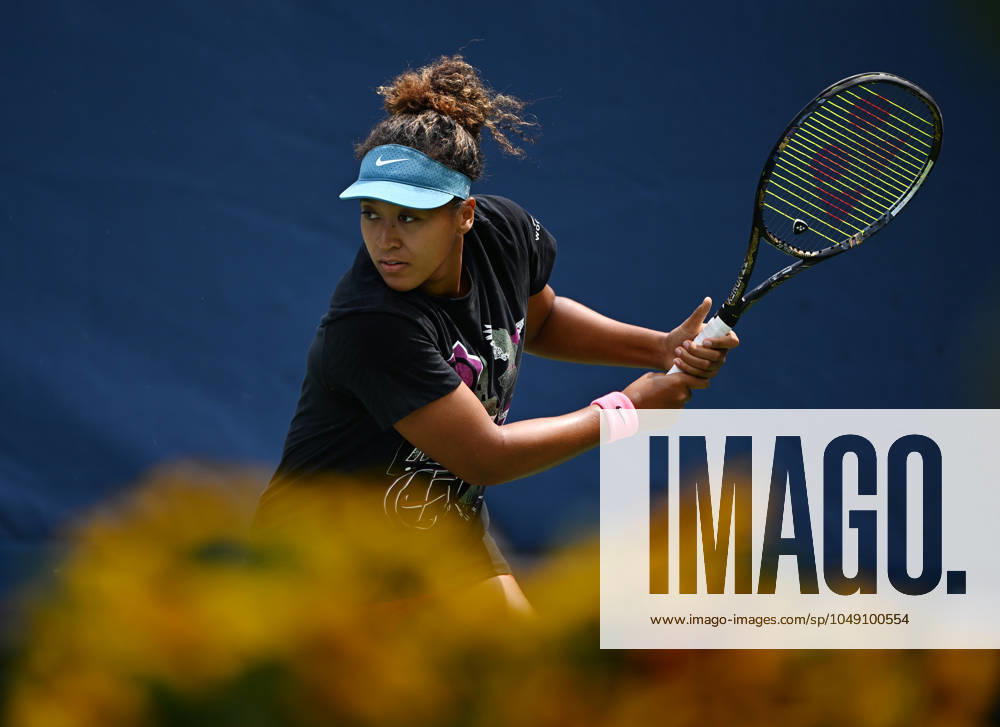 FLUSHING NY- AUGUST 24: Naomi Osaka is seen on the practice court at the USTA Billie Jean King National Tennis Center on August 24, 2024 in Flushing Queens.