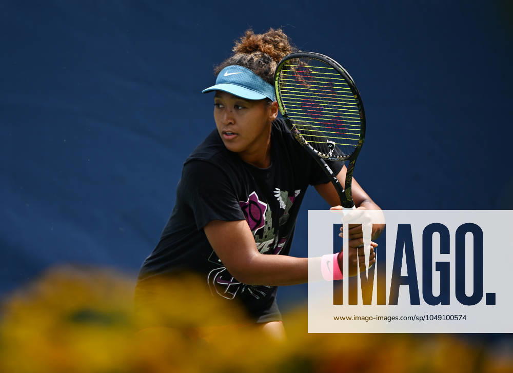 FLUSHING NY- AUGUST 24: Naomi Osaka is seen on the practice court at the USTA Billie Jean King National Tennis Center on August 24, 2024 in Flushing Queens.