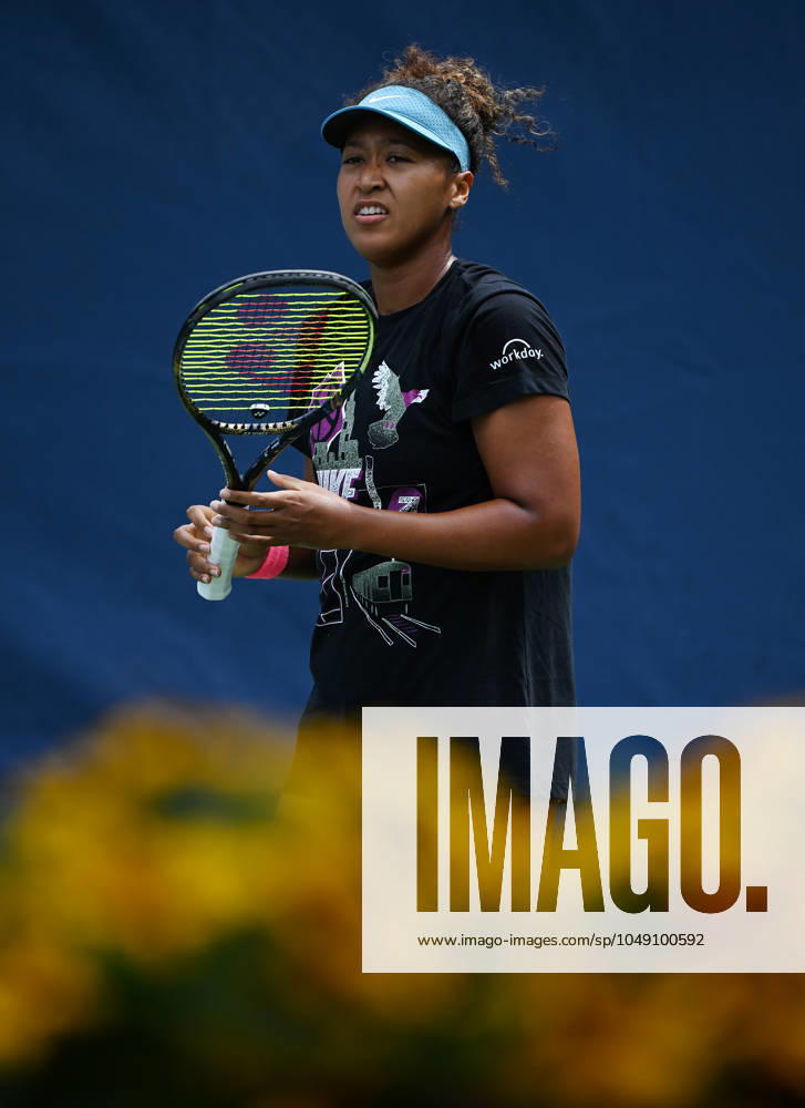 FLUSHING NY- AUGUST 24: Naomi Osaka is seen on the practice court at the USTA Billie Jean King National Tennis Center on August 24, 2024 in Flushing Queens.