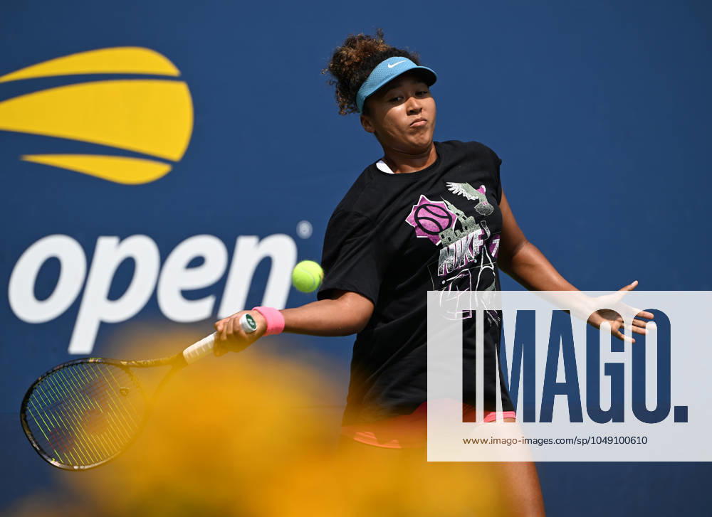 FLUSHING NY- AUGUST 24: Naomi Osaka is seen on the practice court at the USTA Billie Jean King National Tennis Center on August 24, 2024 in Flushing Queens.