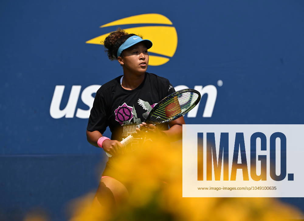 FLUSHING NY- AUGUST 24: Naomi Osaka is seen on the practice court at the USTA Billie Jean King National Tennis Center on August 24, 2024 in Flushing Queens.