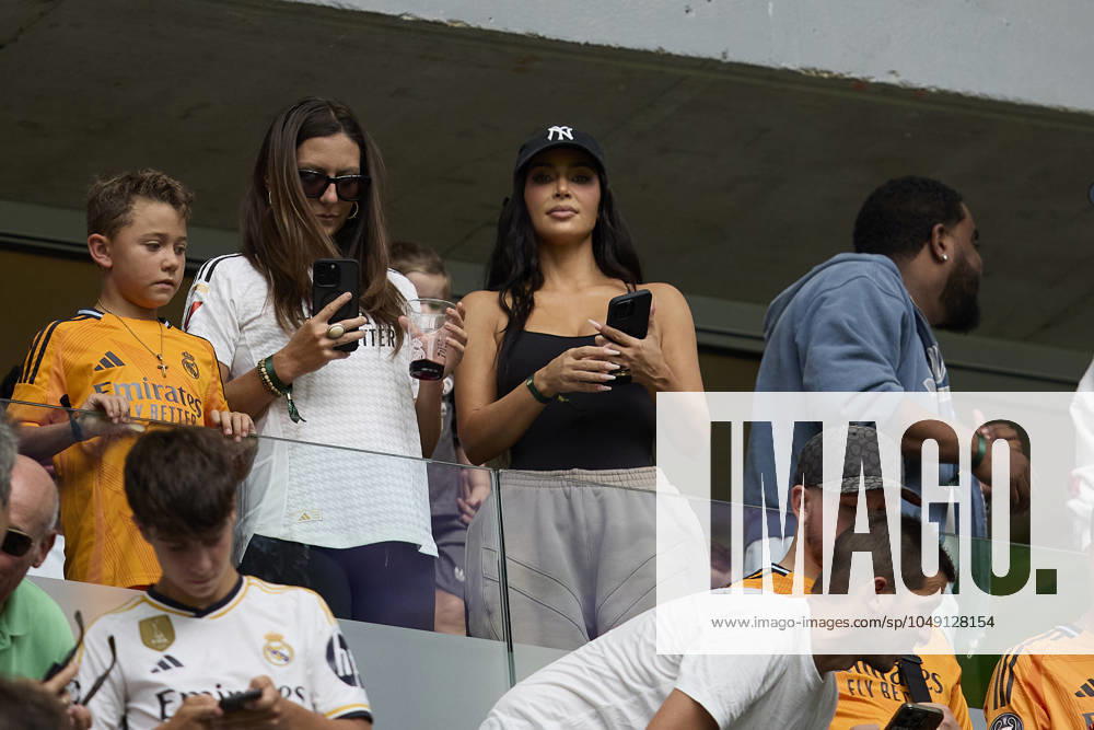Kim Kardashian during La Liga football match between Real Madrid CF v Real Valladolid at Santiago Bernabeu Stadium in Madrid, Spain, August 25, 2024 Madrid Spain - ZUMAa206 20240825_zsp_a206_038