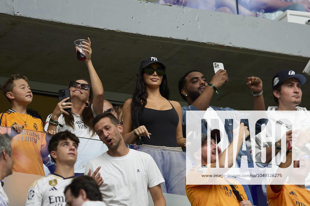 Kim Kardashian during La Liga football match between Real Madrid CF v Real Valladolid at Santiago Bernabeu Stadium in Madrid, Spain, August 25, 2024 Madrid Spain - ZUMAa206 20240825_zsp_a206_046