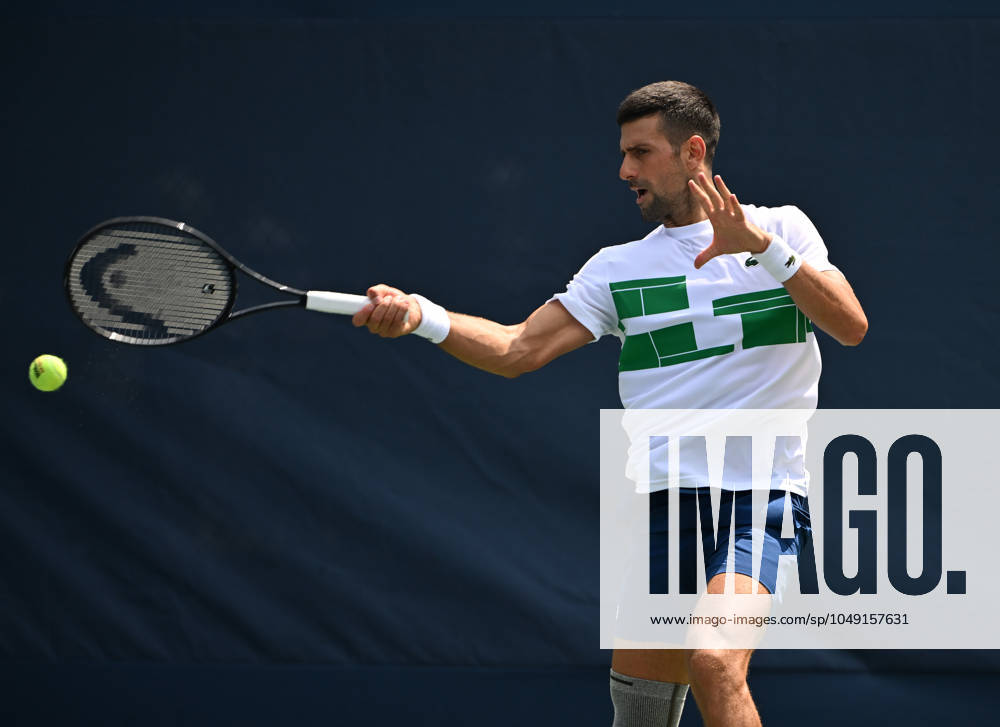 FLUSHING NY- AUGUST 25: Novak Djokovic is seen on the practice court at the USTA Billie Jean King National Tennis Center on August 25, 2024 in Flushing Queens.