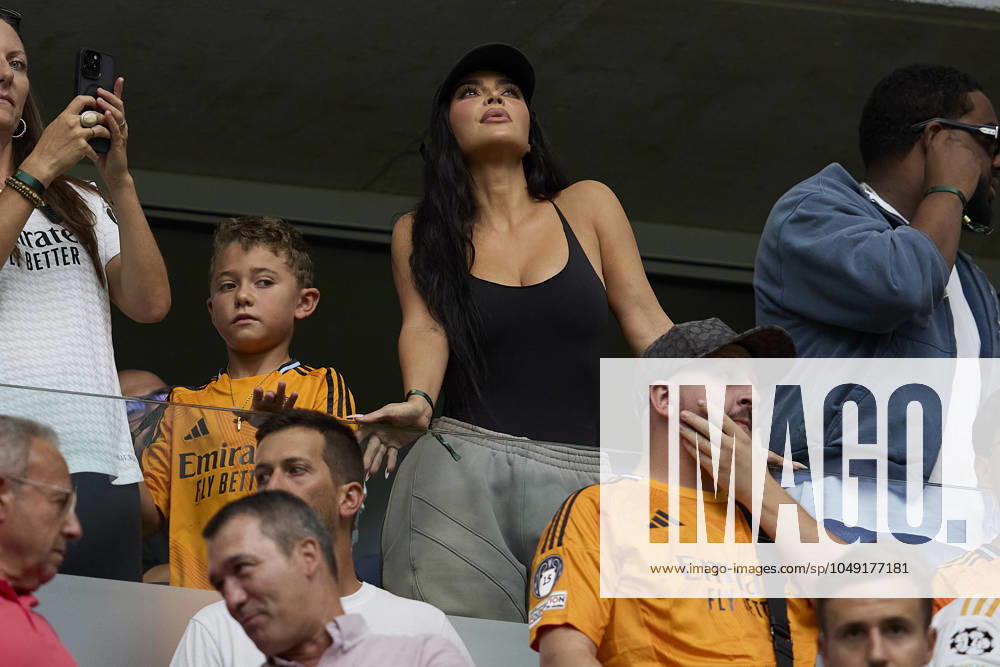 Kim Kardashian during La Liga football match between Real Madrid CF v Real Valladolid at Santiago Bernabeu Stadium in Madrid, Spain, August 25, 2024 Madrid Spain - ZUMAa206 20240825_zsp_a206_051