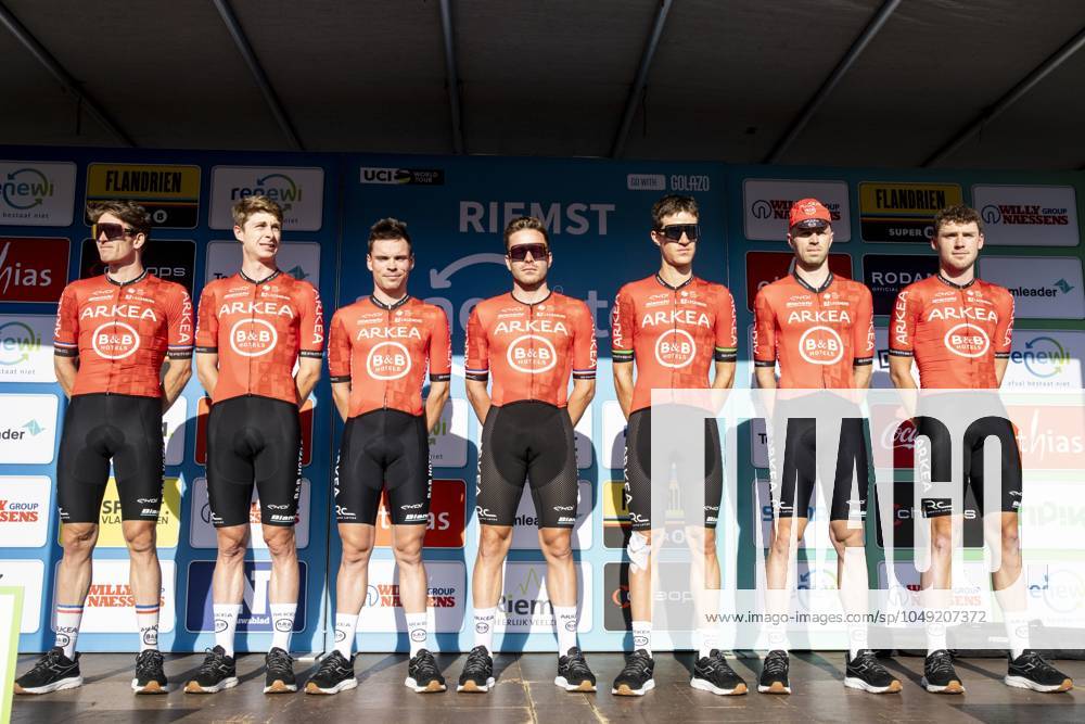 Team Arkea-BB Hotels riders pictured during the presentation of the teams ahead of the Renewi Tour multi-stage cycling race starting tomorrow, on Tuesday 27 August 2024. The five-day race takes place in Belgium and the Netherlands. DAVIDxPINTENS x99193976x