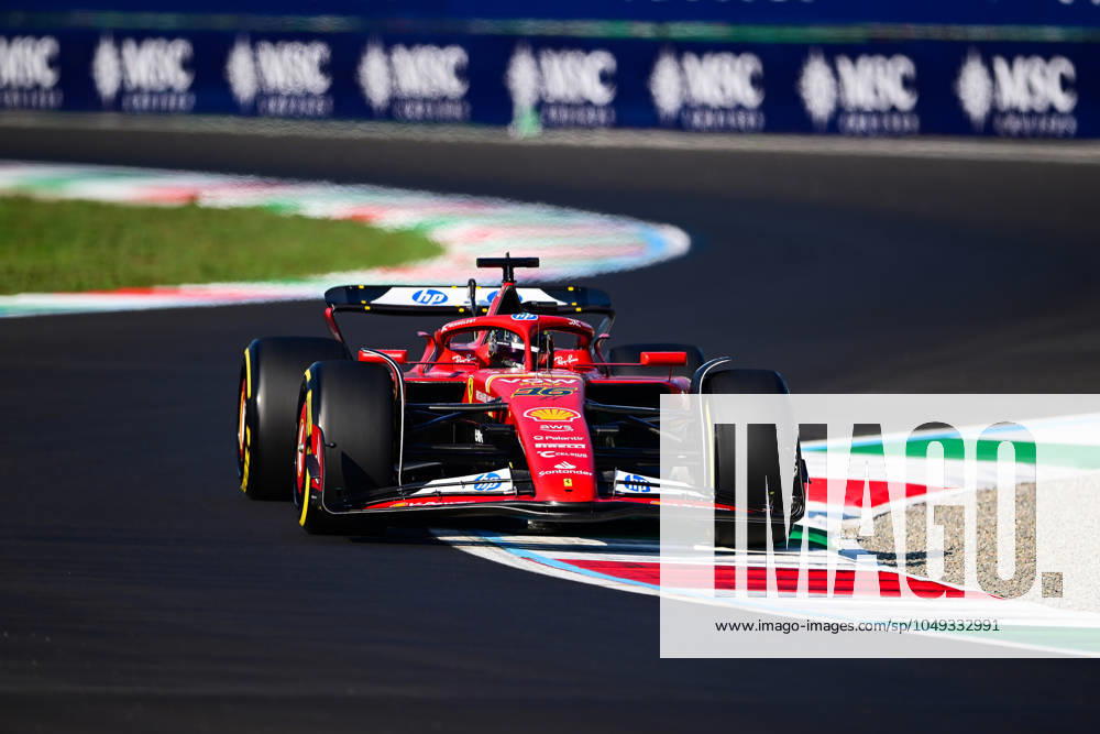 F1 Grand Prix of Italy - Practice Charles Leclerc of Scuderia Ferrari drives his single-seater during free practice of the Italian GP, the 16th round of the Formula 1 World Championship, WM, Weltmeisterschaft in Autodromo Nazionale di Monza, Monza, Lombardy, Italy, on August 30, 2024. Monza Lombardy Italy