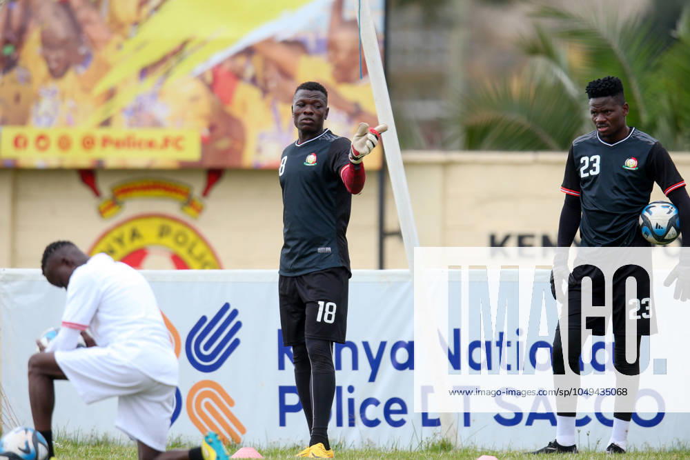 Kenya Men˜s senior national team, Nationalteam Goalkeepers Patrick Matasi (left) and Byrne Omondi in preparations for 2025 AfCON Qualifiers match against Zimbabwe at Stade Mandela National Stadium on September 1, 2024 in Uganda, Photo by Chris Omollo