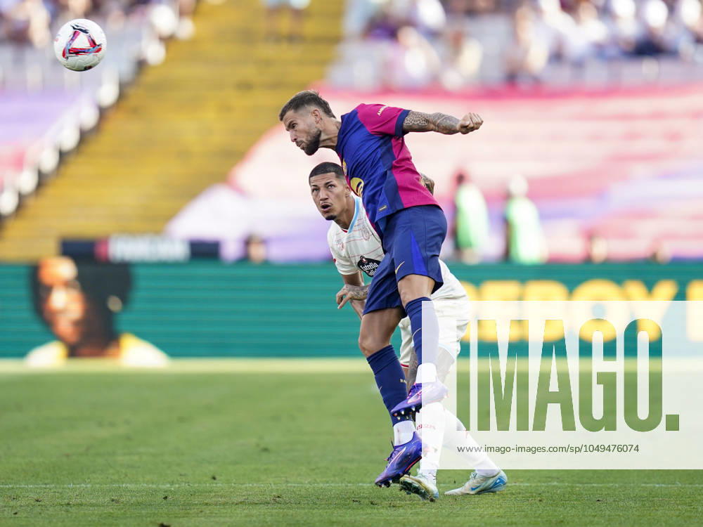 ESP: FC Barcelona, Barca v Real Valladolid. La Liga EA Sports. Date Inigo Martinez of FC Barcelona and Marcos Andre of Real Valladolid during the La Liga EA Sports match between FC Barcelona and Real Valladolid played at Lluis Companys Stadium on August 31, 2024 in Barcelona, Spain. kpng
