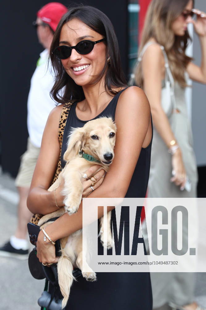 F1 Italian Grand Prix 2024 Alexandra Saint Mleux with dog Leo before the Formula 1 Italian Grand Prix at Autodromo Nazionale di Monza in Monza, Italy on September 1, 2024. Monza Italy