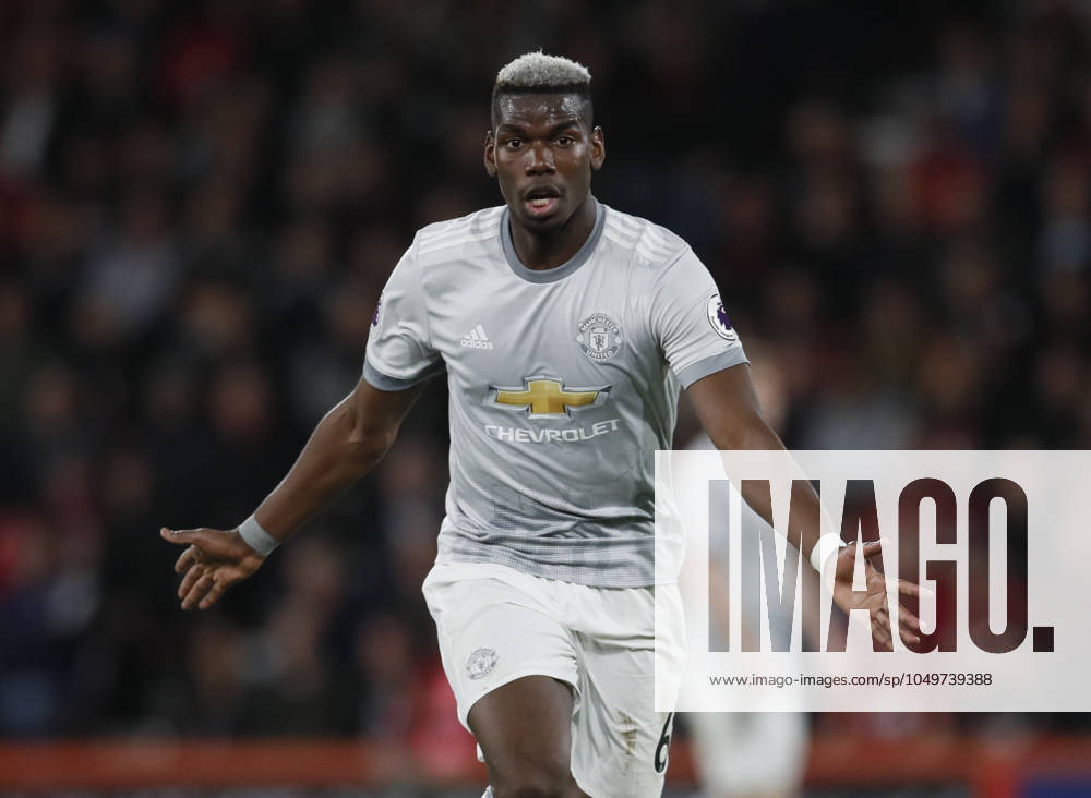 AFC Bournemouth v Manchester United, ManU - Premier League - Vitality Stadium April 18, 2018 - Bournemouth, United Kingdom - Paul Pogba of Manchester United in action during the premier league match at the Vitality Stadium, Bournemouth. Picture date 18th April 2018. Picture credit should read: David Klein Sportimage Bournemouth United Kingdom