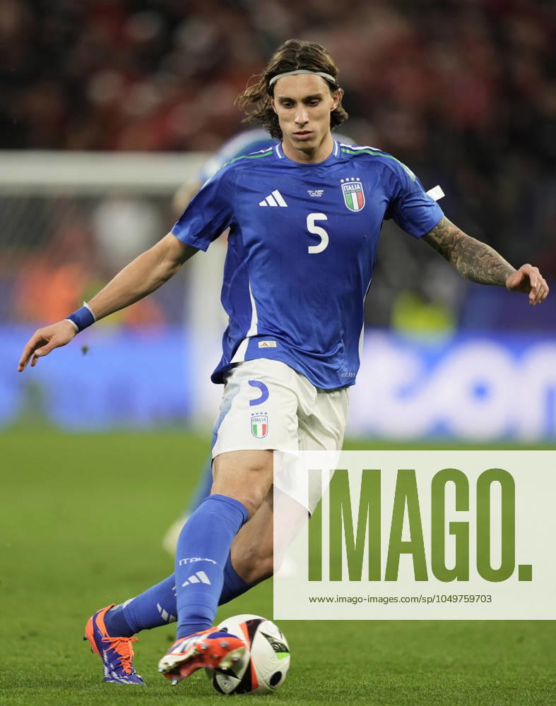 Italys Riccardo Calafiori during the Euro 2024 soccer match between Italy and Albania at the Signal Iduna Park stadium, Dortmund, Germany - Friday 15 , June , 2024. - Soccer .