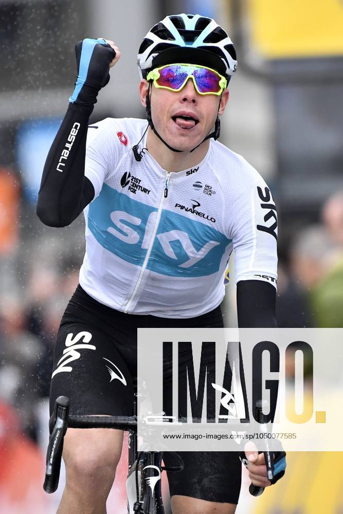Paris-Nice 2018 stage 8 NICE, FRANCE - MARCH 11 : DE LA CRUZ MELGAREJO David (ESP) of Team SKY wins before FRAILE MATARRANZ Omar (ESP) of Astana Pro Team during stage 8 of the 2018 Paris - Nice cycling race with start and finish in Nice (110 km) on March 11, 2018 in Nice, France, 11 03 2018 Nice France