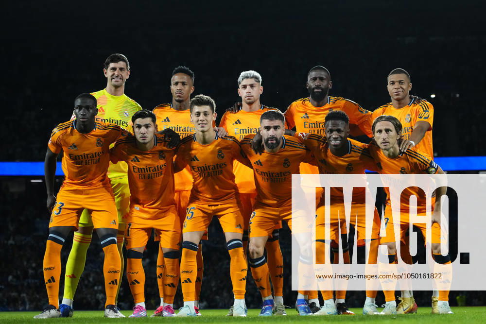 Real Sociedad v Real Madrid CF - La Liga EA Sports Real Madrid line up (L-R) Thibaut Courtois, Eder Militao, Federico Valverde, Antonio Rudiger, Kylian Mbappe, Ferland Mendy, Brahim Diaz, Arda Guler, Daniel Carvajal, Vinicius Junior, Luka Modric during the La Liga match between Real Sociedad de Futbol and Real Madrid CF at Reale Arena on September 15, 2024 in San Sebastian, Spain. San Sebastian Basque Country Spain