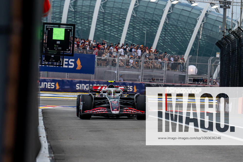 MARINA BAY, SINGAPORE: Nico Hulkenberg, racing for the Haas F1 team during the 2024 Formula 1 Singapore Grand Prix at the Marina Bay Street Circuit in Marina Bay, Singapore