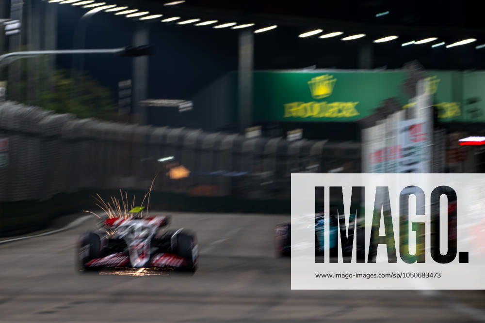 MARINA BAY, SINGAPORE: Nico Hulkenberg, racing for the Haas F1 team during the 2024 Formula 1 Singapore Grand Prix at the Marina Bay Street Circuit in Marina Bay, Singapore