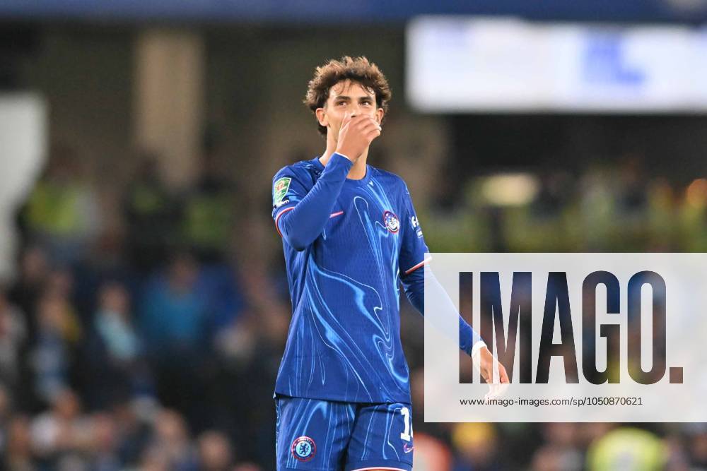 Chelsea v Barrow - Carabao Cup Third Round Joao Felix (14 Chelsea) celebrates after scoring the team s third goal during the Carabao Cup Third Round match between Chelsea and Barrow at Stamford Bridge in London, England, on September 24, 2024. London Greater London United Kingdom