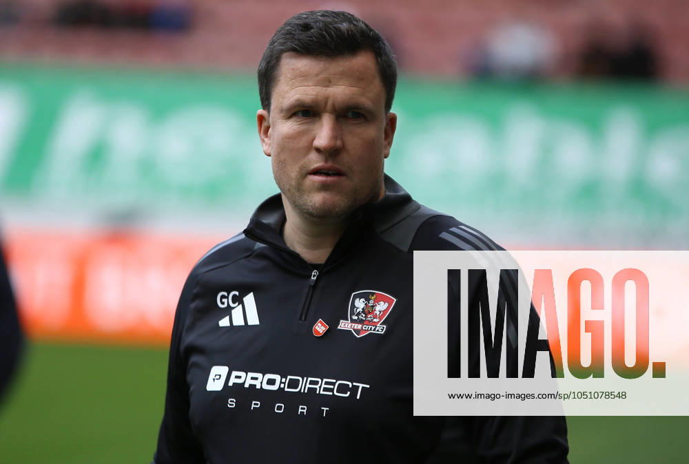 Wigan Athletic v Exeter City EFL Sky Bet League 1 28 09 2024. Exeter City Manager Gary Caldwell during the EFL Sky Bet League 1 match between Wigan Athletic and Exeter City at the Brick Community Stadium, Wigan, England on 28 September 2024. Wigan Brick Community Stadium Greater Manchester England Editorial use only DataCo restrictions apply See www.football-dataco.com ,