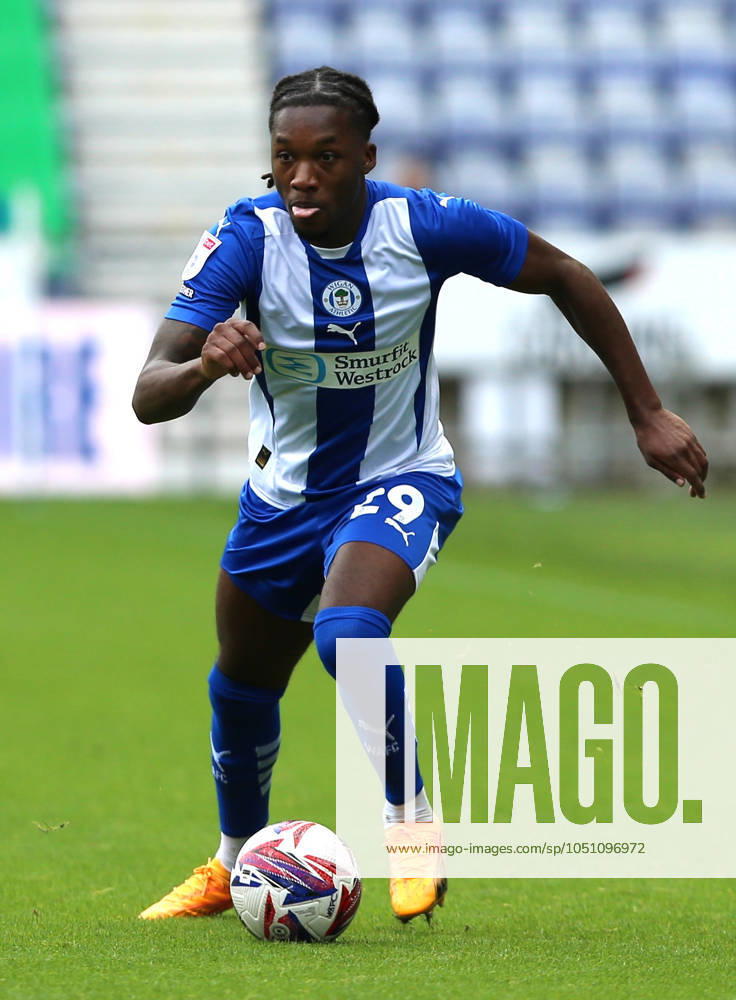 Wigan Athletic v Exeter City EFL Sky Bet League 1 28 09 2024. Wigan Athletic forward Silko Thomas (29) during the EFL Sky Bet League 1 match between Wigan Athletic and Exeter City at the Brick Community Stadium, Wigan, England on 28 September 2024. Wigan Brick Community Stadium Greater Manchester England Editorial use only DataCo restrictions apply See www.football-dataco.com ,
