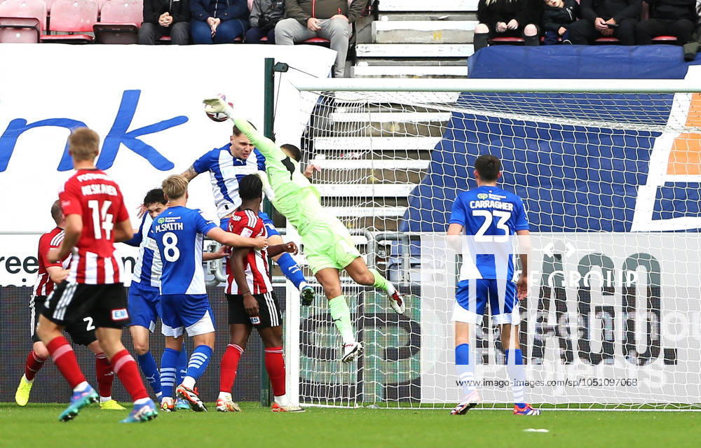 Wigan Athletic v Exeter City EFL Sky Bet League 1 28 09 2024. Wigan Athletic goalkeeper Sam Tickle (1) tips a corner around the post during the EFL Sky Bet League 1 match between Wigan Athletic and Exeter City at the Brick Community Stadium, Wigan, England on 28 September 2024. Wigan Brick Community Stadium Greater Manchester England Editorial use only DataCo restrictions apply See www.football-dataco.com ,