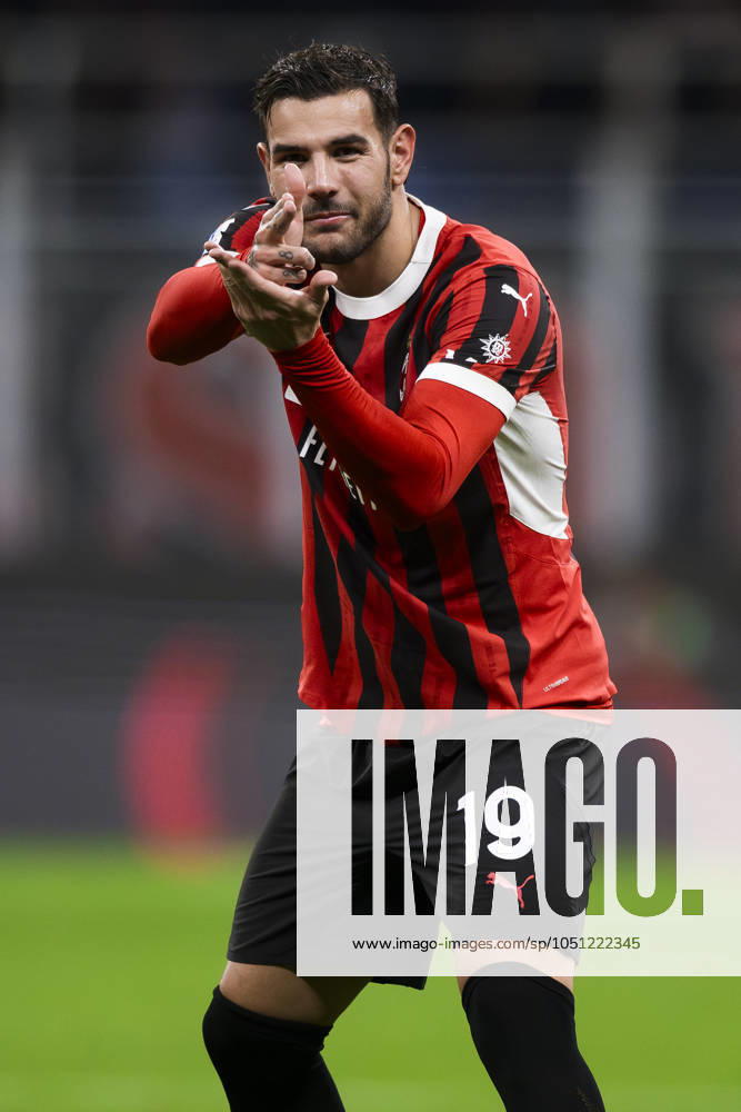 AC Milan v US Lecce - Serie A Theo Hernandez of AC Milan celebrates after scoring a goal during the Serie A football match between AC Milan and US Lecce. Milan Italy
