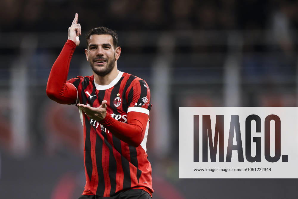 AC Milan v US Lecce - Serie A Theo Hernandez of AC Milan celebrates after scoring a goal during the Serie A football match between AC Milan and US Lecce. Milan Italy