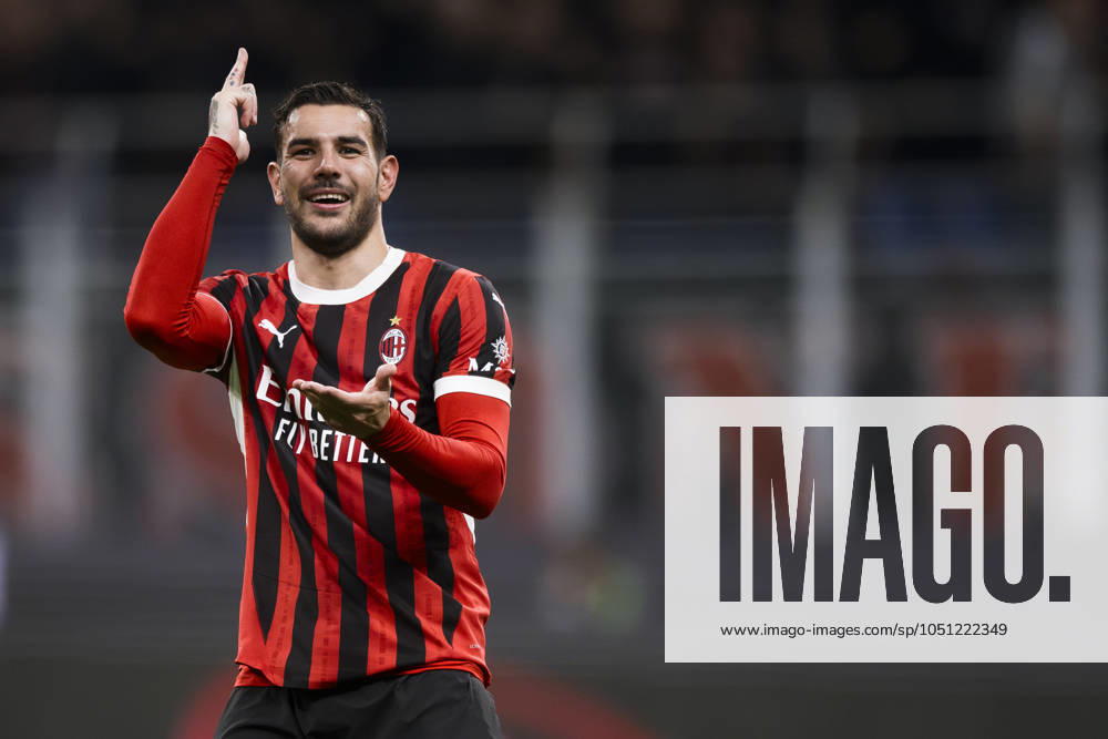 AC Milan v US Lecce - Serie A Theo Hernandez of AC Milan celebrates after scoring a goal during the Serie A football match between AC Milan and US Lecce. Milan Italy
