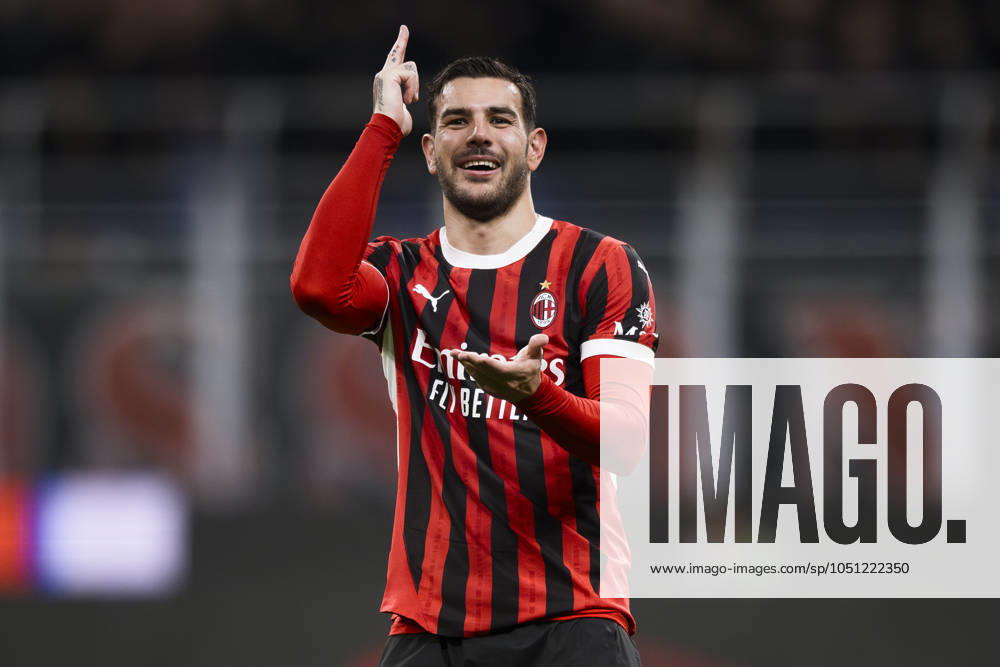 AC Milan v US Lecce - Serie A Theo Hernandez of AC Milan celebrates after scoring a goal during the Serie A football match between AC Milan and US Lecce. Milan Italy