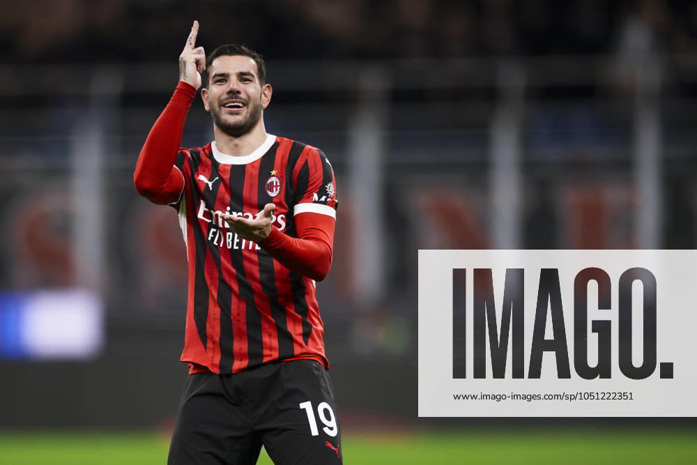 AC Milan v US Lecce - Serie A Theo Hernandez of AC Milan celebrates after scoring a goal during the Serie A football match between AC Milan and US Lecce. Milan Italy