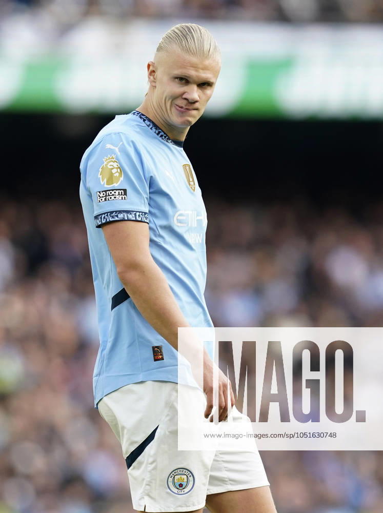 Manchester, England, 5th October 2024. Erling Haaland of Manchester City during the Premier League match at the Etihad Stadium, Manchester. Picture credit should read: Andrew Yates Sportimage . SPI-3360-0070