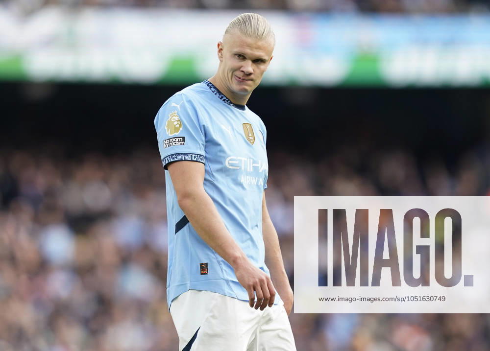 Manchester, England, 5th October 2024. Erling Haaland of Manchester City during the Premier League match at the Etihad Stadium, Manchester. Picture credit should read: Andrew Yates Sportimage . SPI-3360-0071