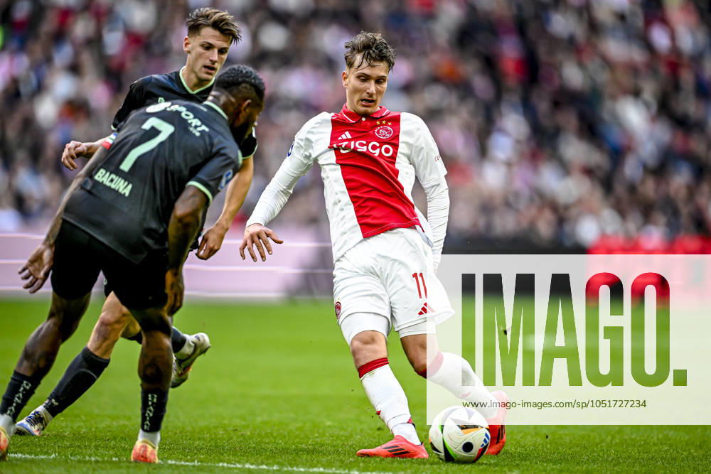 AFC Ajax Amsterdam forwarder Mika Godts, during the match Ajax - Groningen at the Johan Cruijff ArenA for the Dutch eredivisie season 2024-2025 in AMSTERDAM, Netherlands on 6 oktober 2024, (photo by Stefan Koops EYE4images DeFodi Images) Defodi-746_193307