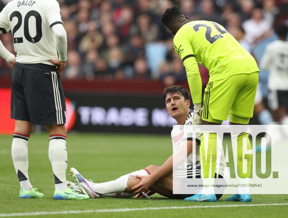 Football - 2024 2025 Premier League - Aston Villa vs Manchester United, ManU - Villa Park - Sunday 6th October 2024 Harry Maguire of Manchester United lies injured and looks dejected