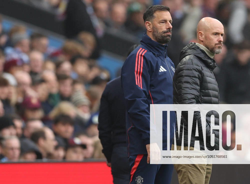 Football - 2024 2025 Premier League - Aston Villa vs Manchester United, ManU - Villa Park - Sunday 6th October 2024 Manchester United manager Erik ten Hag and Ruud van Nistelrooy