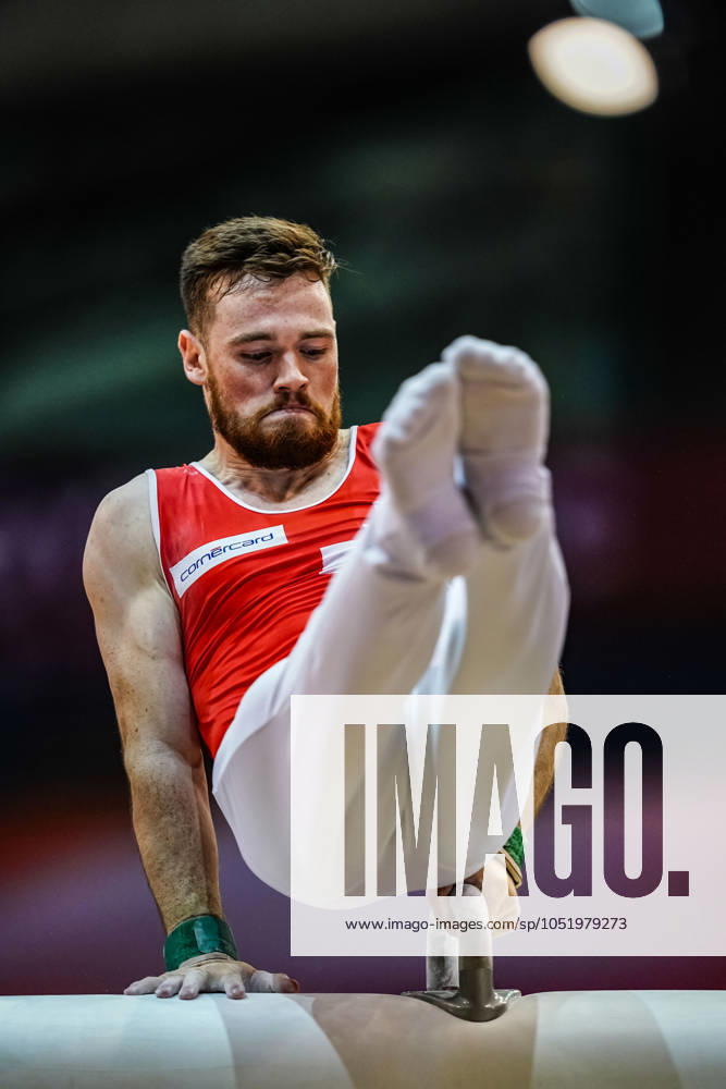 Artistic Gymnastics World Championships Day 1 October 25, 2018: Benjamin Gıschard of  Switzerland during Pommel horse qualification at the Aspire Dome in Doha, Qatar, Artistic Gymnastics World Championships. Ulrik Pedersen CSM Doha Doha Qatar