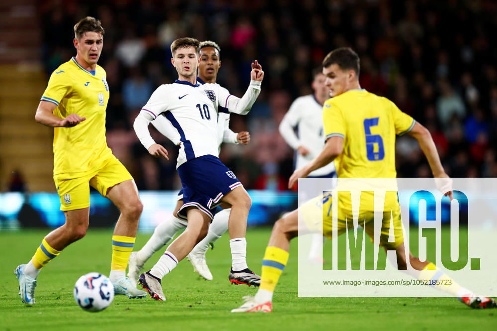 James McAtee of England. England U21, U 21 v Ukraine U21, UEFA U21 Championship 2025 Qualification, Group F, Football, Vitality Stadium, Bournemouth, UK, 11 Oct 2024