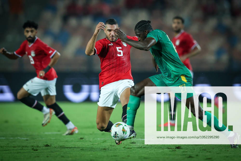 Egypt vs Mauritania - Africa Cup Of Nations Qualifier Ramy Rabiaa of Egypt battles for possession with Aboubakar Kamara of Mauritania during the Africa Cup of Nations Qualifiers 2025, match number 61, between Egypt and Mauritania at Cairo International Stadium in Cairo, Egypt, on October 11, 2024. Cairo Egypt