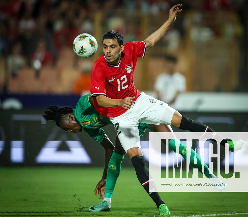 Egypt vs Mauritania - Africa Cup Of Nations Qualifier Mohamed Hamdy of Egypt battles for possession with Keita Ibrahima of Mauritania during the Africa Cup of Nations Qualifiers 2025, match number 61, between Egypt and Mauritania at Cairo International Stadium in Cairo, Egypt, on October 11, 2024. Cairo Egypt