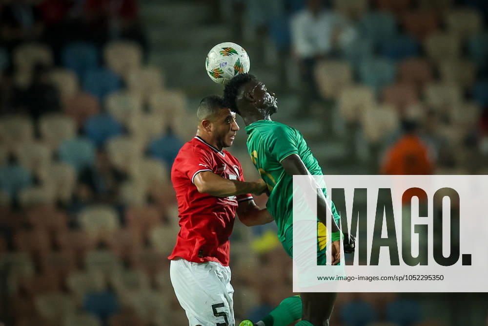 Egypt vs Mauritania - Africa Cup Of Nations Qualifier Ramy Rabiaa of Egypt battles for possession with Papa Ndiaga Yade of Mauritania during the Africa Cup of Nations Qualifiers 2025, match number 61, between Egypt and Mauritania at Cairo International Stadium in Cairo, Egypt, on October 11, 2024. Cairo Egypt