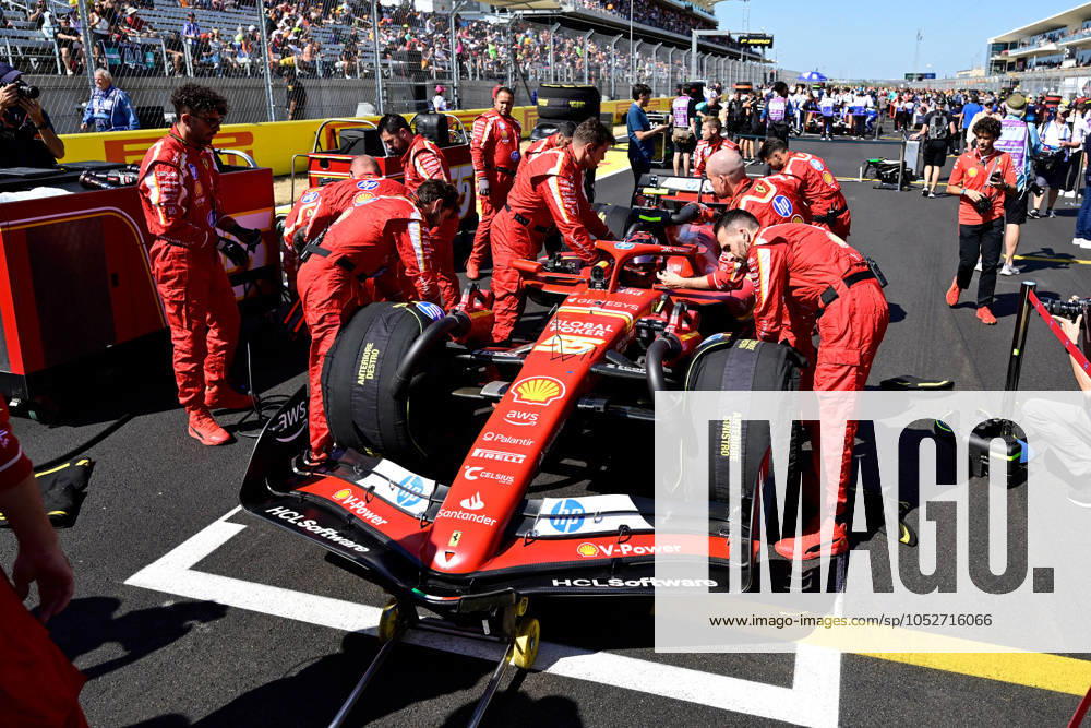 Motorsport FIA Formel 1, Großer Preis der USA 2024, v.l. Sprint Rennen Carlos Sainz (Ferrari) Startnummer 55 (FIA REGULATIONS PROHIBIT ANY USE OF PHOTOGRAPHS as IMAGE SEQUENCES and or QUASI-VIDEO) Austin