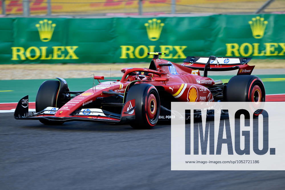 Motorsport FIA Formel 1, Großer Preis der USA 2024, v.l. Qualifying Carlos Sainz (Ferrari) Startnummer 55 (FIA REGULATIONS PROHIBIT ANY USE OF PHOTOGRAPHS as IMAGE SEQUENCES and or QUASI-VIDEO) Austin