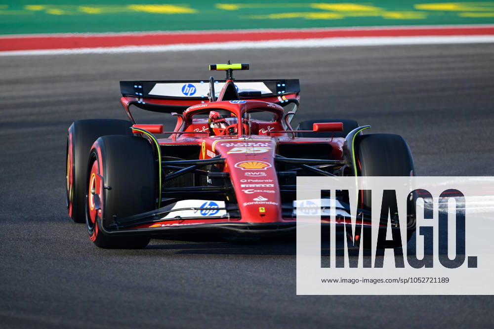 Motorsport FIA Formel 1, Großer Preis der USA 2024, v.l. Qualifying Carlos Sainz (Ferrari) Startnummer 55 (FIA REGULATIONS PROHIBIT ANY USE OF PHOTOGRAPHS as IMAGE SEQUENCES and or QUASI-VIDEO) Austin