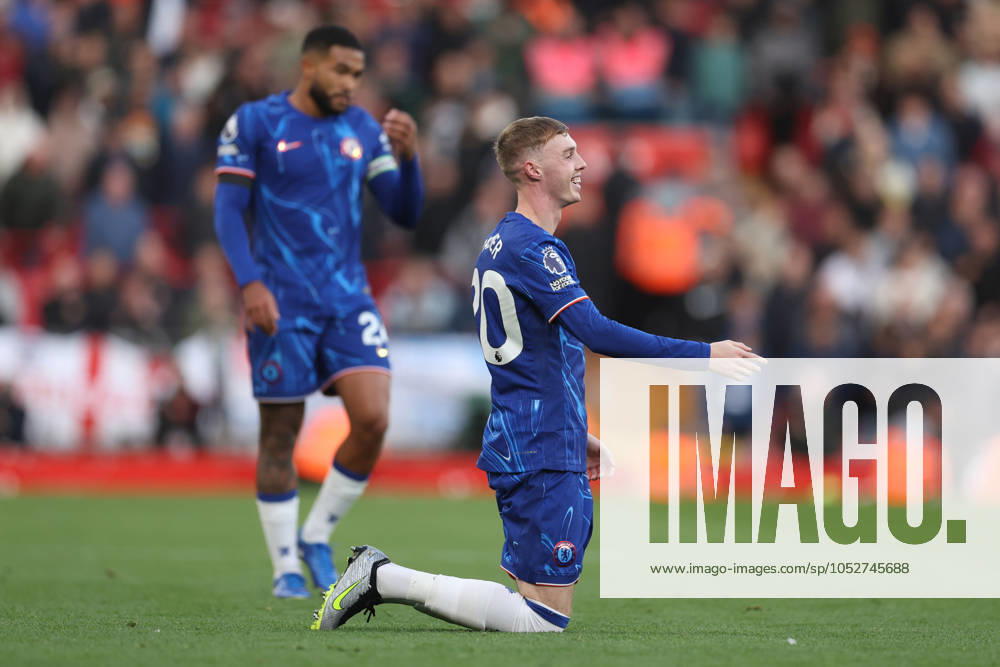 Football - 2024 2025 Premier League - Liverpool v Chelsea - Anfield - Sunday 20th October 2024 Cole Palmer of Chelsea reacts