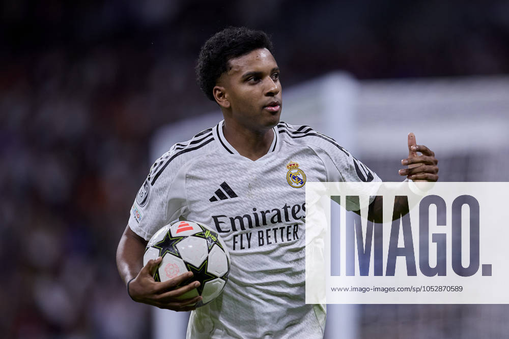 Rodrygo Goes of Real Madrid CF during the UEFA Champions League football match between Real Madrid CF and Borussia Dortmund at Santiago Bernabeu Stadium in Madrid, Spain, October 22, 2024 Madrid Spain - ZUMAa206 20241023_zsp_a206_055