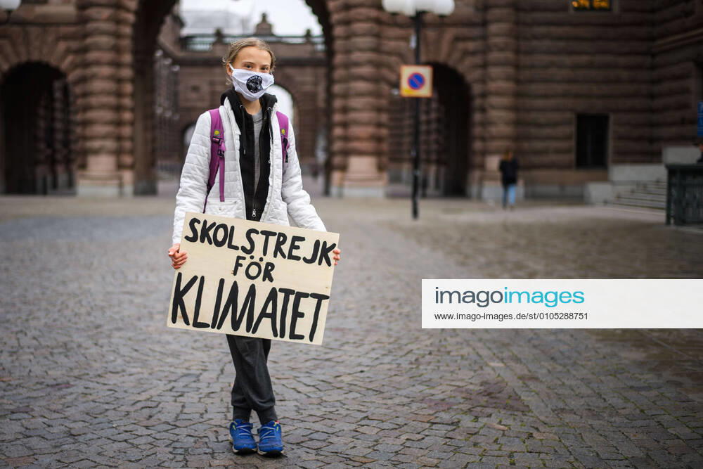 Climate activist Greta Thunberg pose for a portrait during the Fridays for Future Stockholm Climate Strike on October 2, 2020 in Stockholm. Photo: Maxim Thorà BILDBYRAN kod MT MT0046 bbeng greta thunberg klimat klimataktivist climate climate activist climate change fridays for future